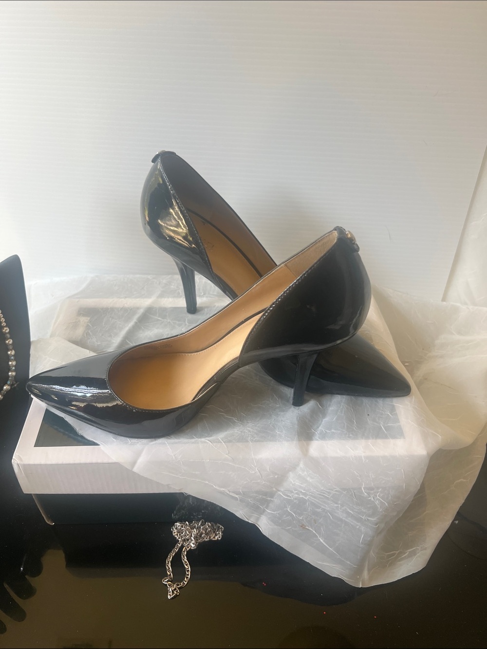Michael Kors Black Patent Pointed Toe Stiletto Pumps